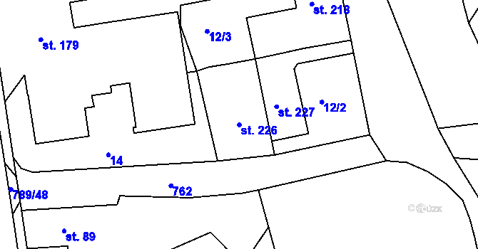Parcela st. 226 v KÚ Parník, Katastrální mapa