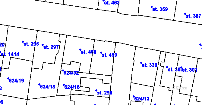 Parcela st. 459 v KÚ Parník, Katastrální mapa