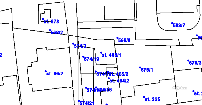 Parcela st. 465/1 v KÚ Parník, Katastrální mapa
