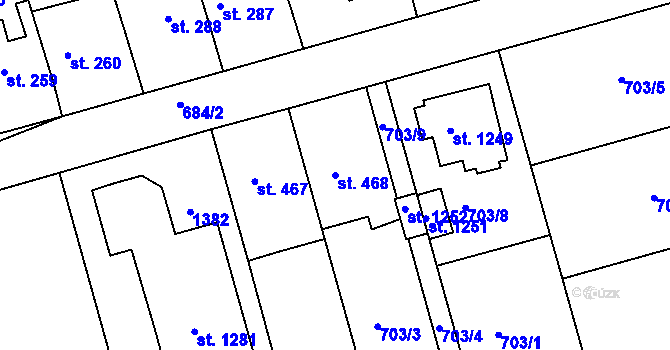 Parcela st. 468 v KÚ Parník, Katastrální mapa