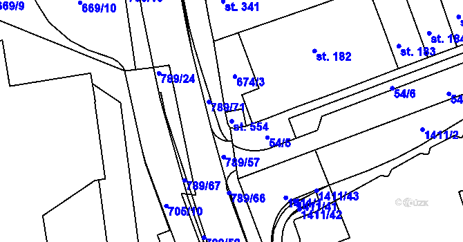 Parcela st. 554 v KÚ Parník, Katastrální mapa