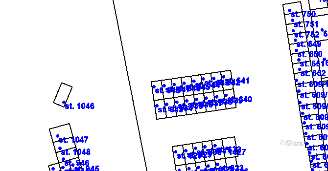 Parcela st. 647 v KÚ Parník, Katastrální mapa