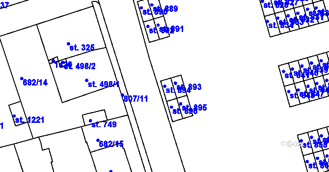 Parcela st. 894 v KÚ Parník, Katastrální mapa