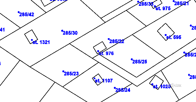 Parcela st. 976 v KÚ Parník, Katastrální mapa