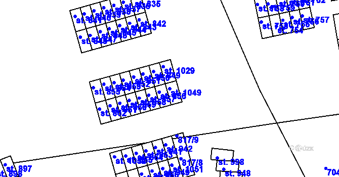 Parcela st. 1049 v KÚ Parník, Katastrální mapa