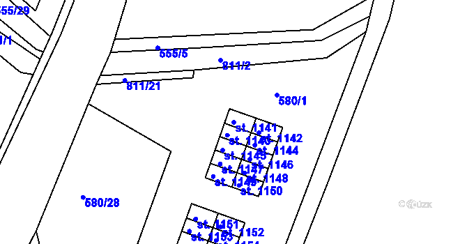 Parcela st. 1141 v KÚ Parník, Katastrální mapa