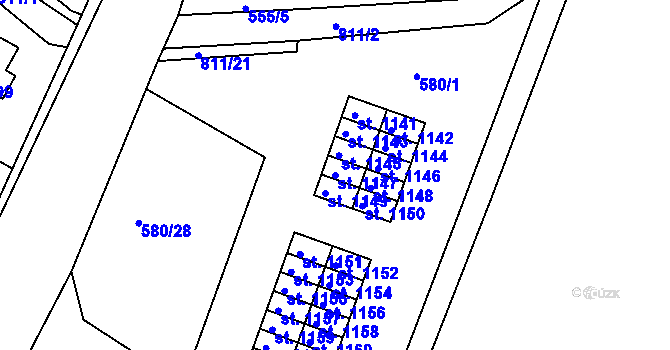 Parcela st. 1147 v KÚ Parník, Katastrální mapa