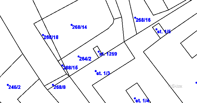 Parcela st. 1259 v KÚ Parník, Katastrální mapa