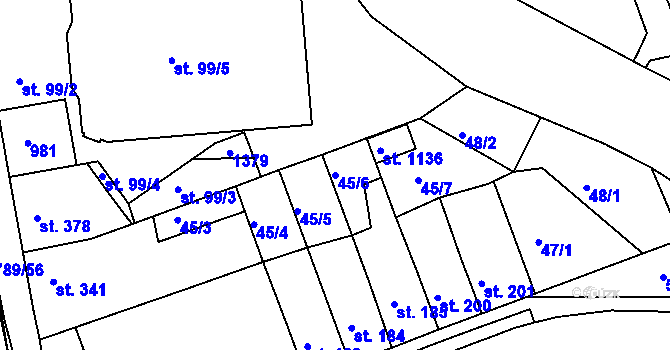 Parcela st. 45/6 v KÚ Parník, Katastrální mapa