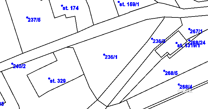 Parcela st. 236/1 v KÚ Parník, Katastrální mapa