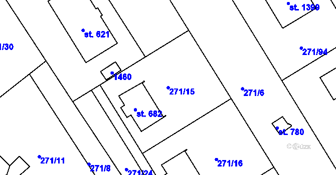 Parcela st. 271/15 v KÚ Parník, Katastrální mapa