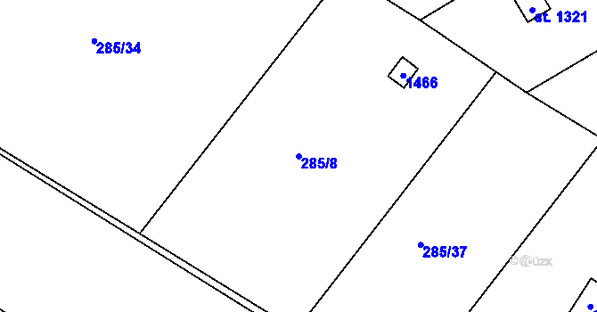 Parcela st. 285/8 v KÚ Parník, Katastrální mapa