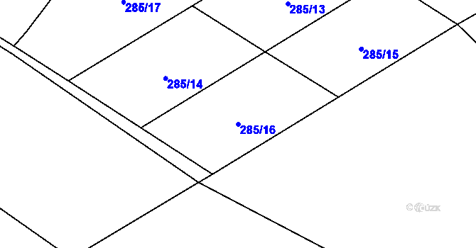 Parcela st. 285/16 v KÚ Parník, Katastrální mapa