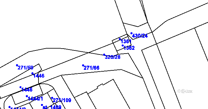 Parcela st. 320/28 v KÚ Parník, Katastrální mapa