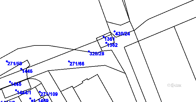 Parcela st. 320/29 v KÚ Parník, Katastrální mapa