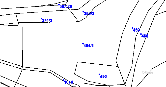 Parcela st. 464/1 v KÚ Parník, Katastrální mapa
