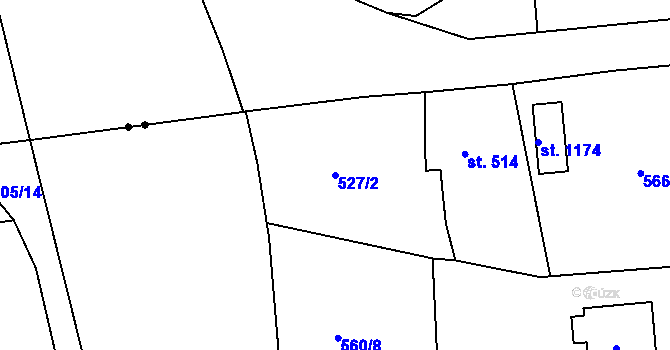 Parcela st. 527/2 v KÚ Parník, Katastrální mapa