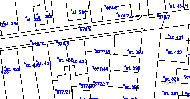 Parcela st. 577/15 v KÚ Parník, Katastrální mapa