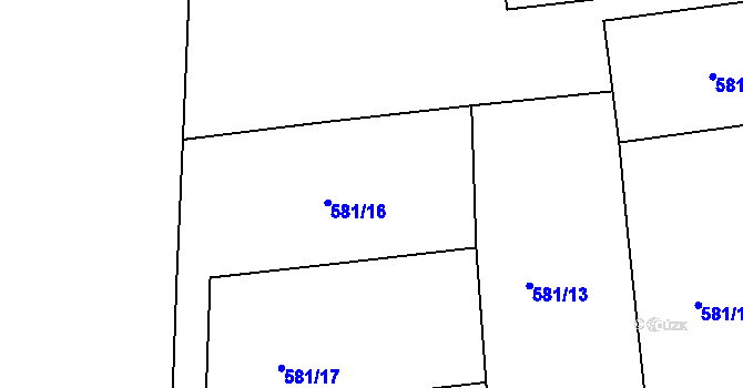Parcela st. 581/15 v KÚ Parník, Katastrální mapa