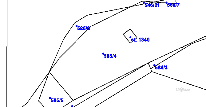 Parcela st. 585/4 v KÚ Parník, Katastrální mapa