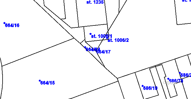Parcela st. 664/17 v KÚ Parník, Katastrální mapa