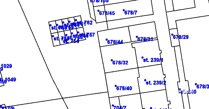 Parcela st. 678/42 v KÚ Parník, Katastrální mapa