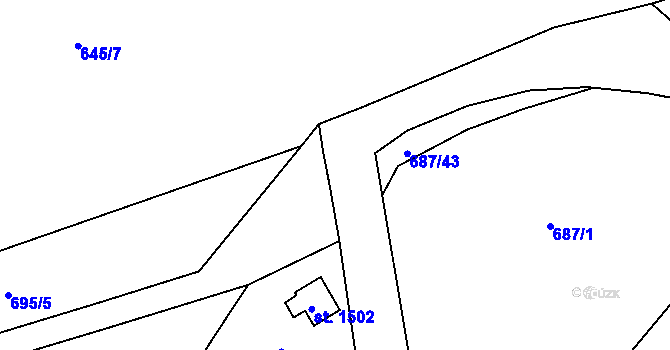 Parcela st. 686/148 v KÚ Parník, Katastrální mapa