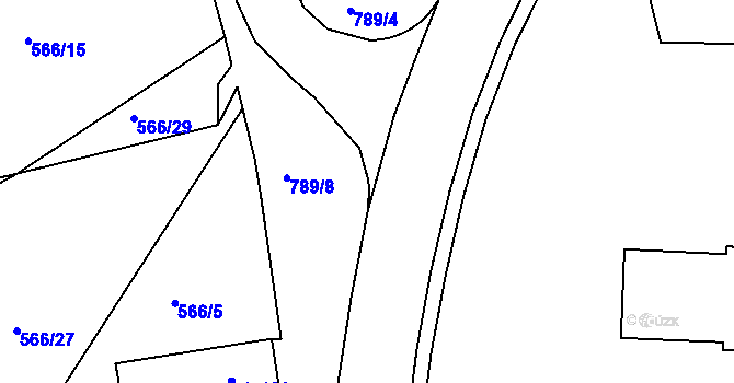 Parcela st. 789/28 v KÚ Parník, Katastrální mapa