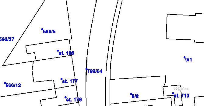 Parcela st. 789/31 v KÚ Parník, Katastrální mapa