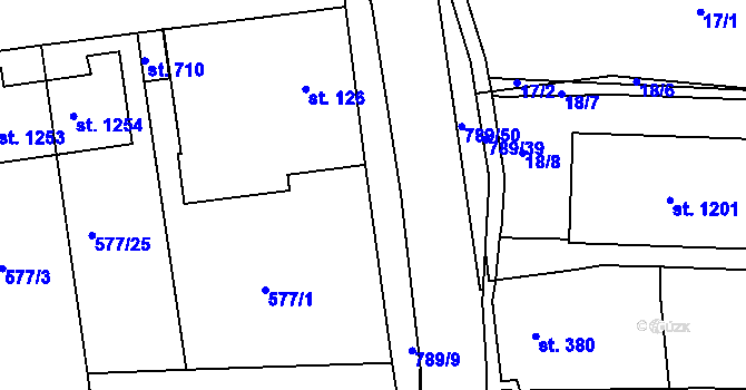 Parcela st. 789/37 v KÚ Parník, Katastrální mapa