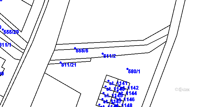 Parcela st. 811/2 v KÚ Parník, Katastrální mapa