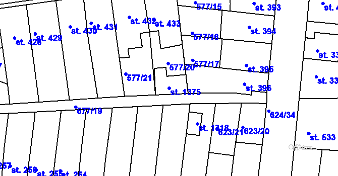 Parcela st. 1375 v KÚ Parník, Katastrální mapa