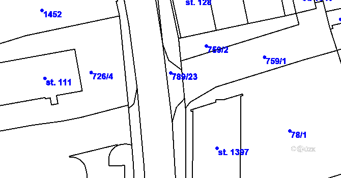 Parcela st. 789/62 v KÚ Parník, Katastrální mapa