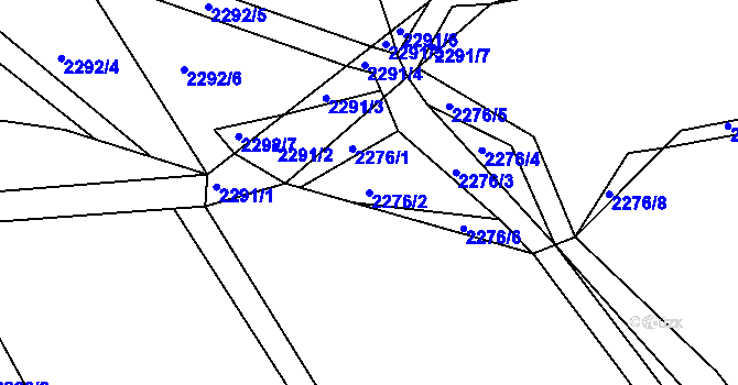 Parcela st. 2276/2 v KÚ Česká Ves, Katastrální mapa