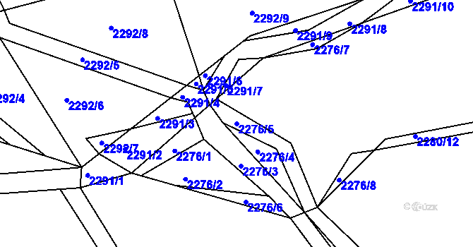Parcela st. 2276/5 v KÚ Česká Ves, Katastrální mapa