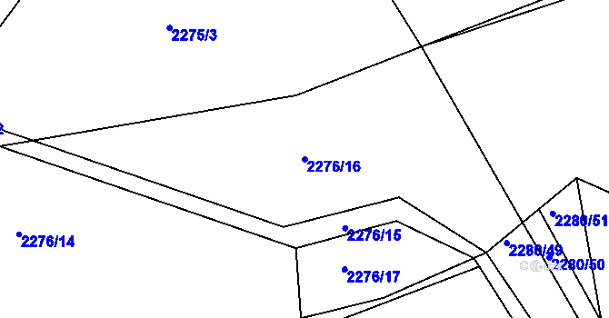 Parcela st. 2276/16 v KÚ Česká Ves, Katastrální mapa