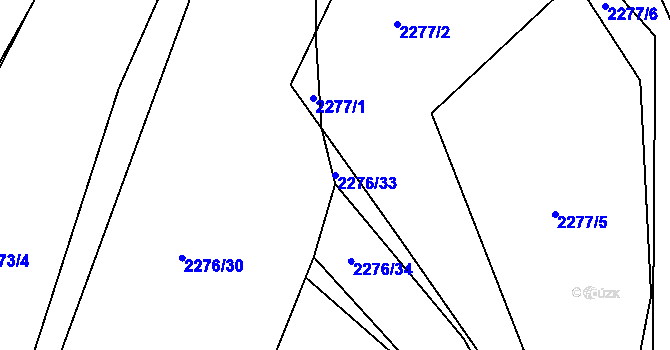 Parcela st. 2276/33 v KÚ Česká Ves, Katastrální mapa
