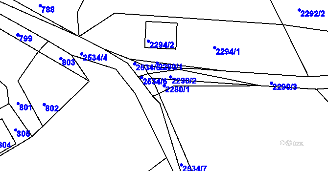 Parcela st. 2280/1 v KÚ Česká Ves, Katastrální mapa