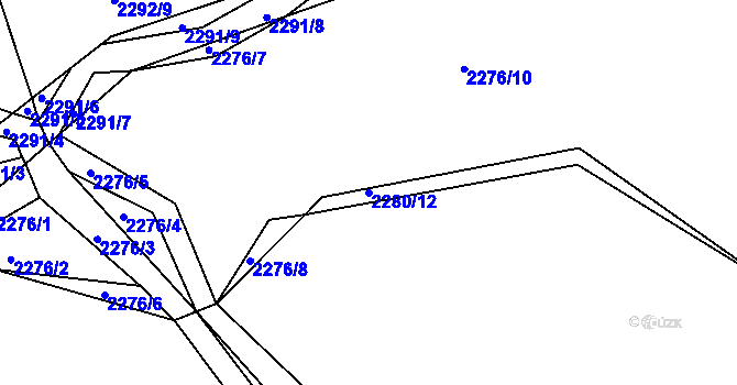 Parcela st. 2280/12 v KÚ Česká Ves, Katastrální mapa