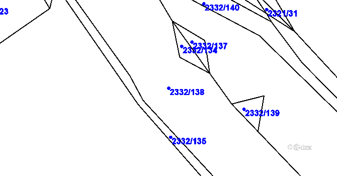 Parcela st. 2332/138 v KÚ Česká Ves, Katastrální mapa