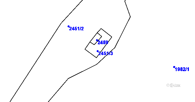 Parcela st. 2451/3 v KÚ Česká Ves, Katastrální mapa