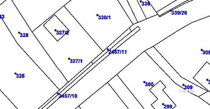 Parcela st. 2457/28 v KÚ Česká Ves, Katastrální mapa