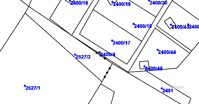 Parcela st. 2400/4 v KÚ Česká Ves, Katastrální mapa