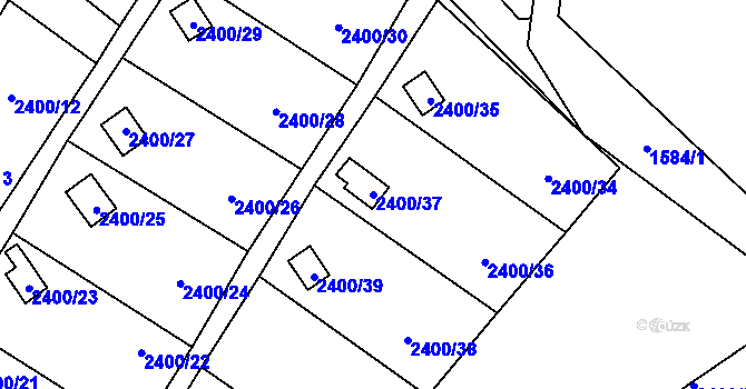 Parcela st. 2400/37 v KÚ Česká Ves, Katastrální mapa