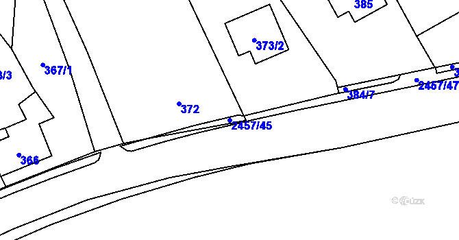 Parcela st. 2457/45 v KÚ Česká Ves, Katastrální mapa