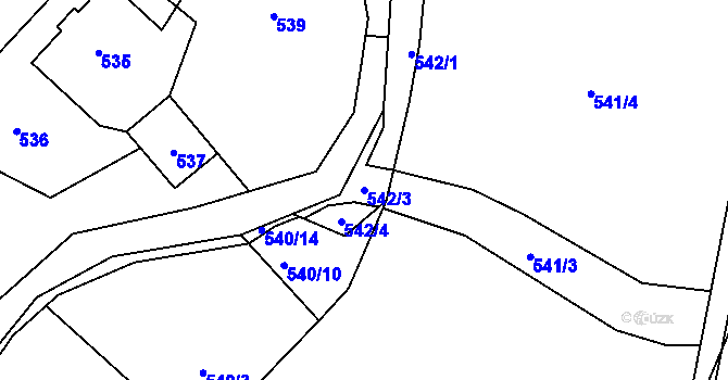 Parcela st. 542/3 v KÚ Česká Ves, Katastrální mapa