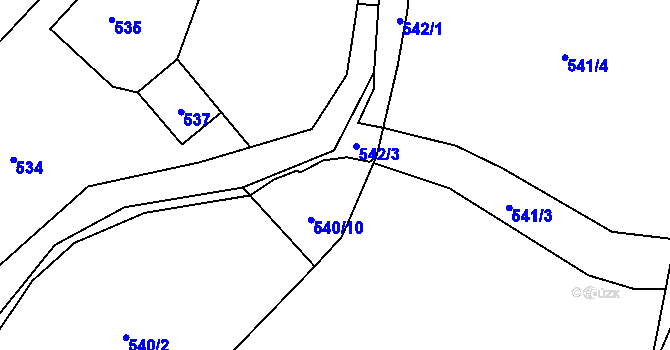 Parcela st. 542/4 v KÚ Česká Ves, Katastrální mapa