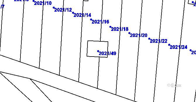 Parcela st. 2021/49 v KÚ Česká Ves, Katastrální mapa