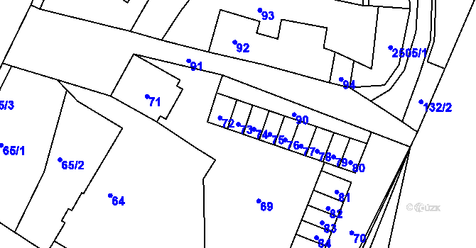 Parcela st. 73 v KÚ Česká Ves, Katastrální mapa