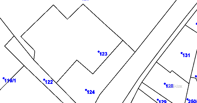 Parcela st. 123 v KÚ Česká Ves, Katastrální mapa